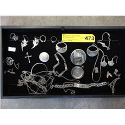 Large lot of assorted Silver jewelry - used