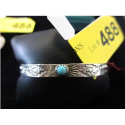 Sterling & Turquoise narrow cuff bracelet