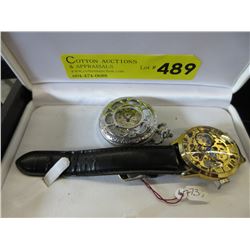 Skeletonized pocket & wrist watch
