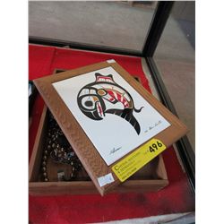 Decorated box & contents