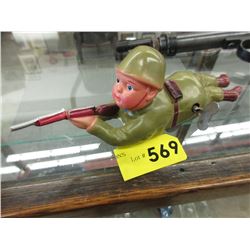Vintage - Key wound crawling soldier