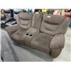 Image 1 : Reclining microfiber sofa - center console