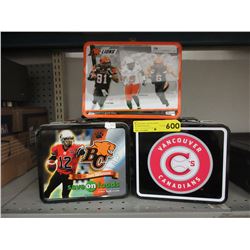 6 Lunch boxes with sports logos