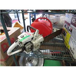 Gas powered chainsaw & jerry can