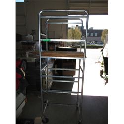 Industrial kitchen rolling rack - used