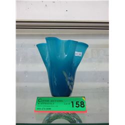Blue art glass vase
