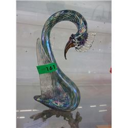 Signed "Arte Vargas" Art Glass Swan