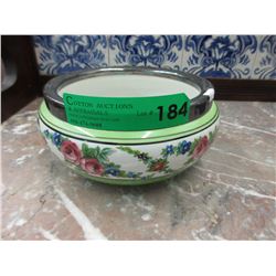 Minton Ware bowl with silver plated rim