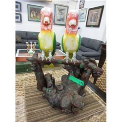 Folk art wood carving of birds