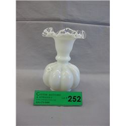 Vintage - "Fenton Style" ribbon edge vase