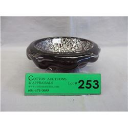 Vintage "Silver Fleck" art glass bowl