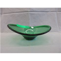 Vintage green glass bowl