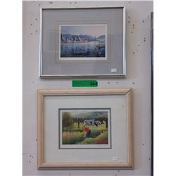 2 Well framed art cards