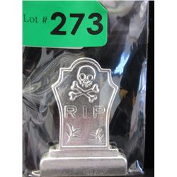 5 Troy Oz. - Silver Skull & Bones Tombstone Bar