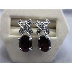 New - 2.80 CT Garnet & Diamond Earrings