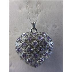 .85 CTW Amethyst Heart-shape Necklace