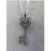 Image 1 : Diamond-set Heart-Shape Key Pendant/Necklace