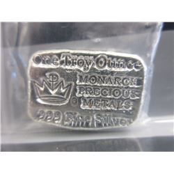 1 Troy Oz. Monarch Mint .999 Silver Bar