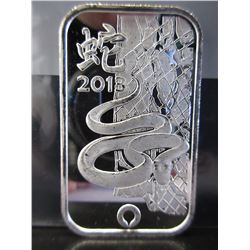 "2013 Year of the Snake" Fine Silver Art Bar