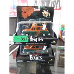 2 "The Beatles" die cast collectible vehicles