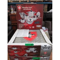 New - 16 piece stainless steel cookware set
