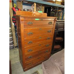 6 Drawer oak highboy - circa 1890