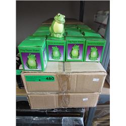 6 Cases of frog pepper shakers