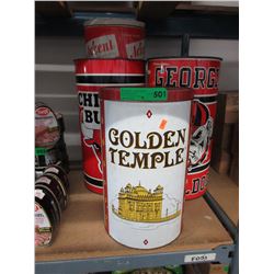 Lidded tins & garbage cans - used