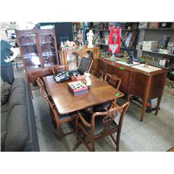 Sheraton Burl Walnut dining suite - 9 pieces