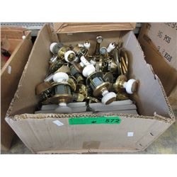 Box of spring hinges & door knob sets
