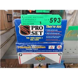 3 Sealed boxes of sports trading cards