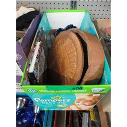 Box of used household items - some decorative