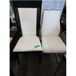 2 White Dining Chairs - mismatched