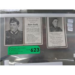 2 WWII Nazi German death cards