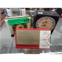 Vintage transistor radio & clocks