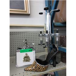 Wine bottle holder, ice bucket, alcohol dispenser