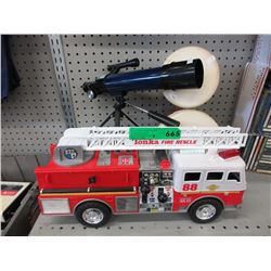 Tonka fire truck, bongos & telescope