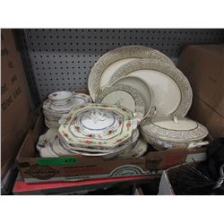 Box lot of vintage china
