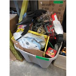 Tote of used toys & household goods