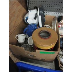Box of used household items.