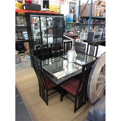 11 Piece Black Lacquer dining room suite - used