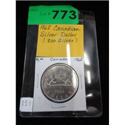 1962 Canadian Silver Dollar Coin