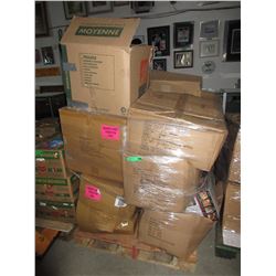 Pallet of misc Beaver Canoe boxes
