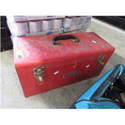 Metal tool box & contents - used