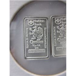2 x .999 Fine Silver Swiss Bullion Bank Bars