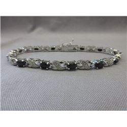 Sapphire & Diamond Tennis Bracelet