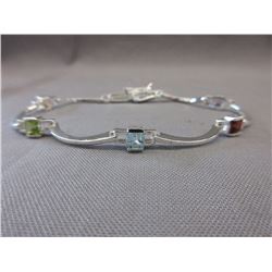 3.60 CTW Princess Cut Multi-Gemstone Bracelet