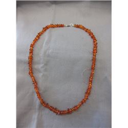 34 CTW Orange Baltic Amber Bead Necklace