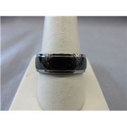 Black & Silver Titanium Wedding Bang Ring