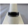 Image 1 : Black & Silver Titanium Wedding Bang Ring